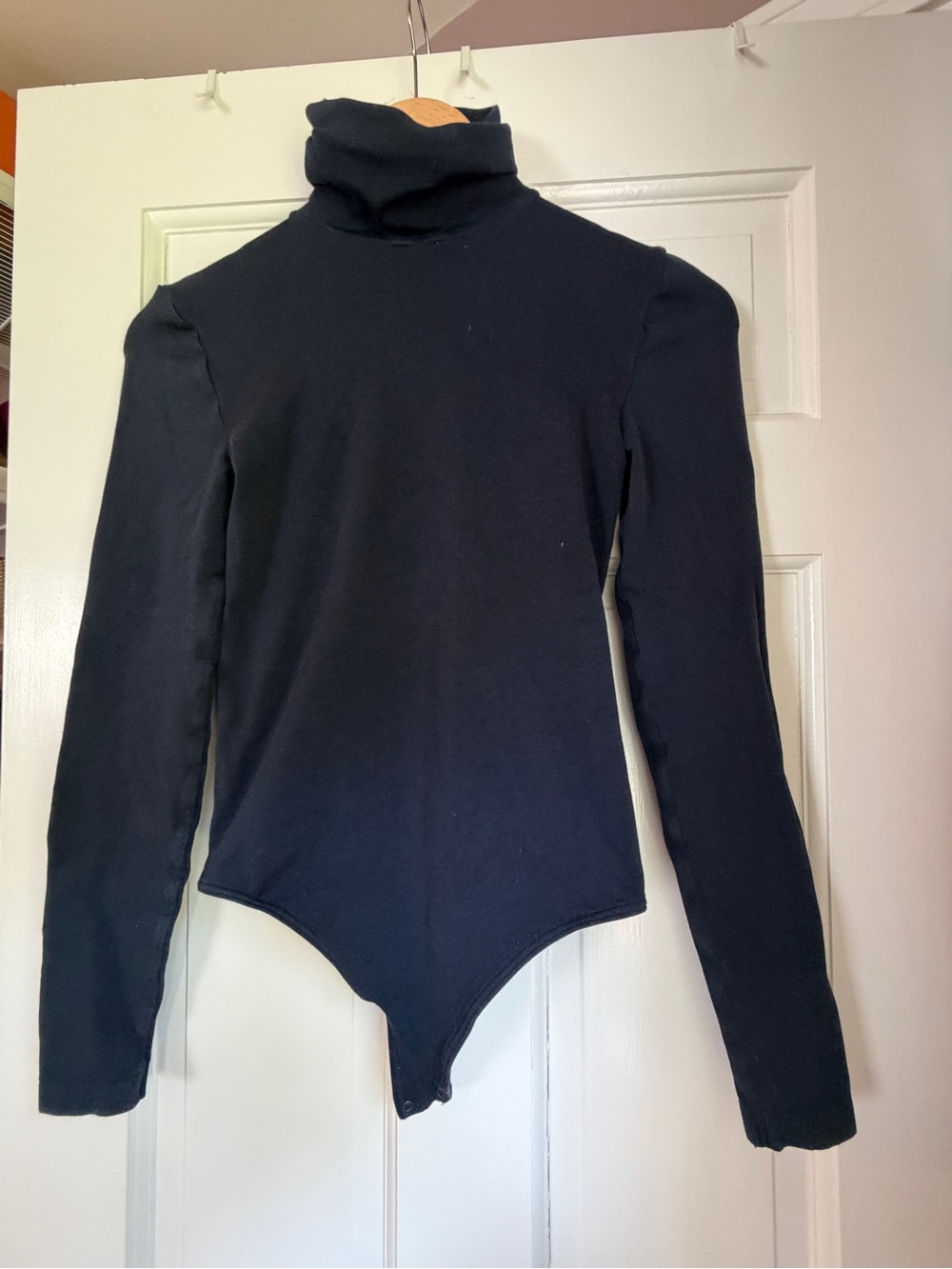 Wolford Navy M Long-Sleeve Turtleneck Bodysuit